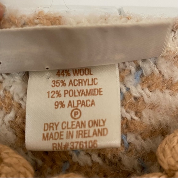 Made in Ireland Wool Boyne Valley Weavers Sweater Shawl - Picture 4 of 8